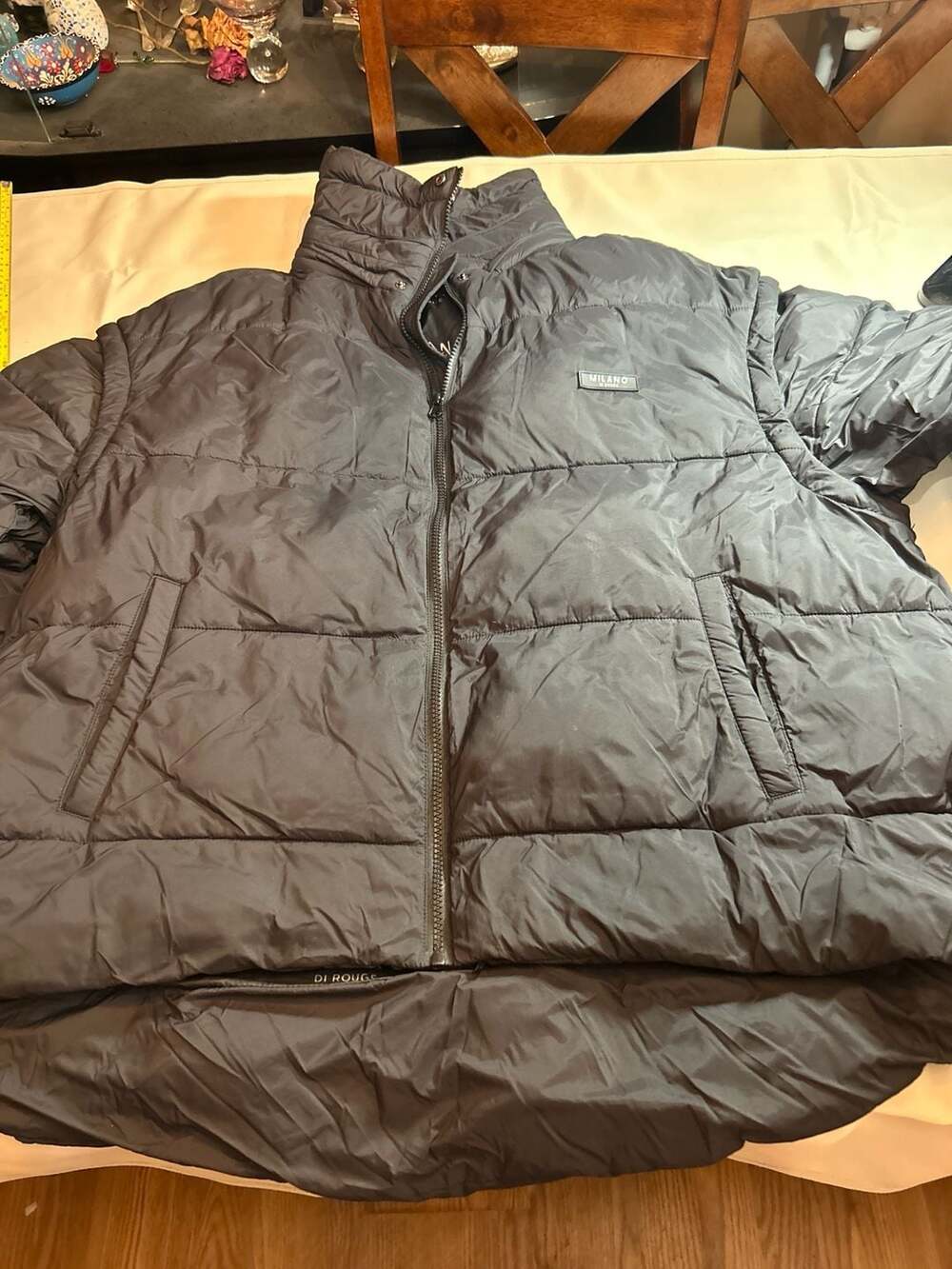 Milano Di Rouge Christian Puffer Jacket Black Size XL